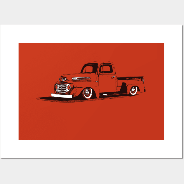 1948 Ford F-1 Pickup - monochrome Wall Art by mal_photography